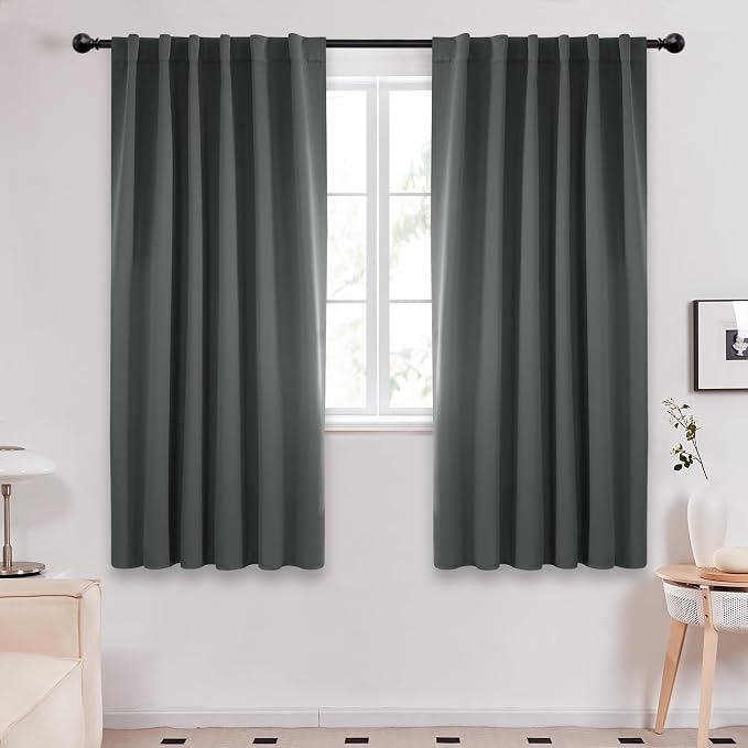 Deconovo Room Darkening Curtains Back Tab and Rod Pocket Curtains Thermal by Deconovo