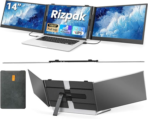 14" Triple Laptop Screen Extender, FHD 1080P IPS Ultra-Thin Portable Monitor by Unknown