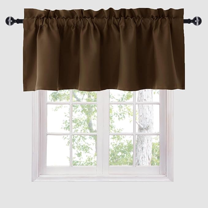 Hiasan Valance Curtains Blackout Solid Rod Pocket Valances by Hiasan