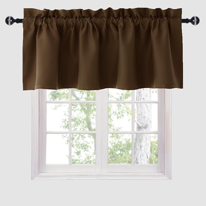 Hiasan Valance Curtains Blackout Solid Rod Pocket Valances by Hiasan