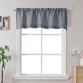 Gwine Dark Grey Valance for Windows, Light Filtering Faux Linen Textured by Gwine