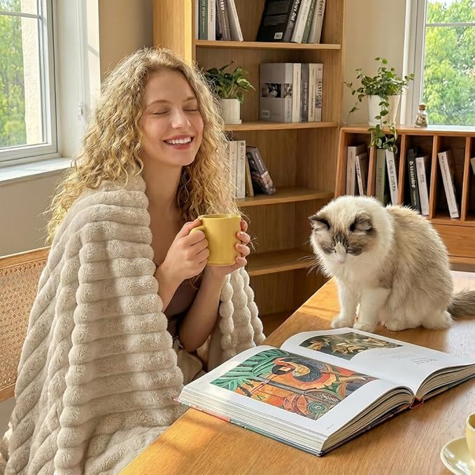 HIMEET Linen Ribbed Throw Blanket - Image 5