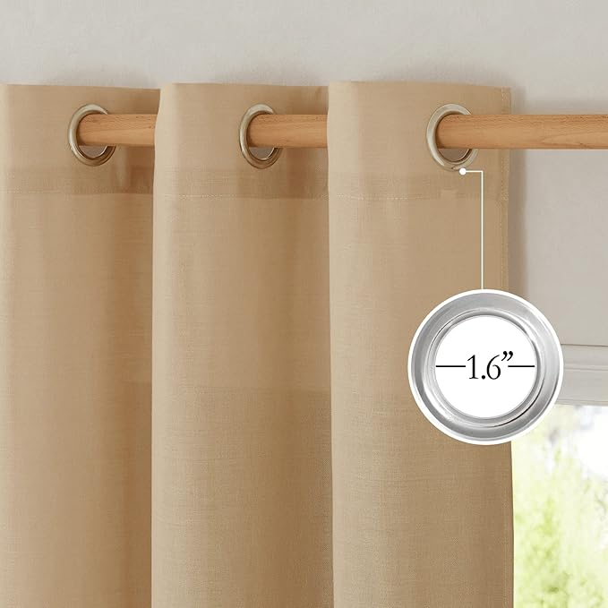NICETOWN Rustic Linen 96 inch Long Curtains - Image 2
