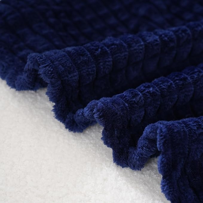 Puncuntex Flannel Fleece Throw Blanket Dark Navy Blue 60"×80", Super Soft Plush - Image 6