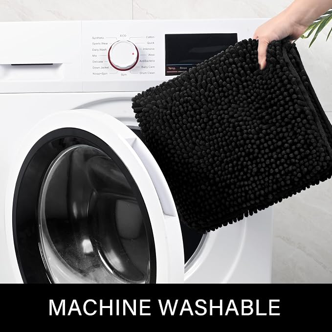 LOCHAS Luxury Bathroom Rug Shaggy Bath Mat 24 x 48 Inch, Washable Non Slip Bath - Image 5