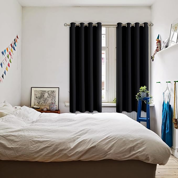 BGment Black Blackout Curtains for Bedroom - Image 2