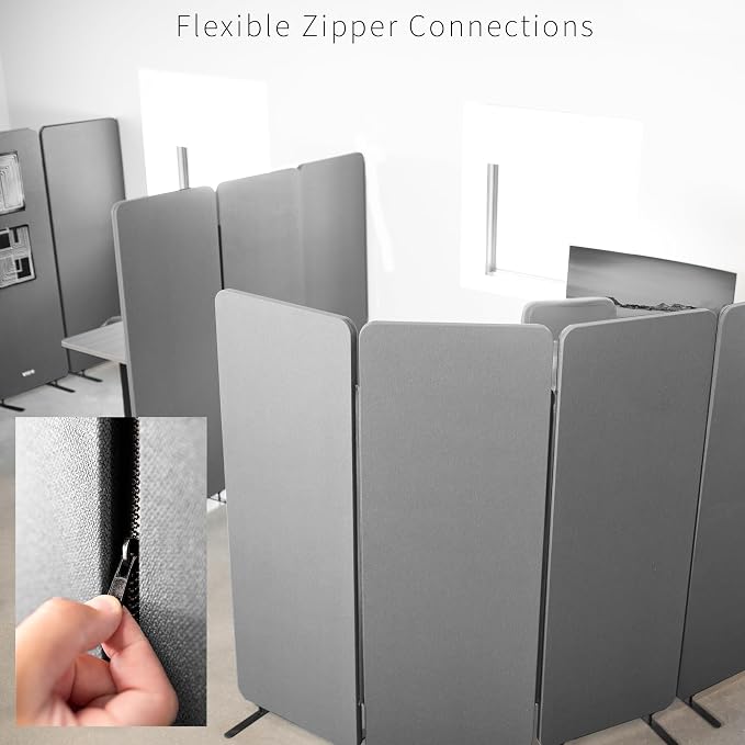 VIVO Freestanding 72 x 66 inch Privacy Panel, Cubicle Divider, Acoustic Wall - Image 8