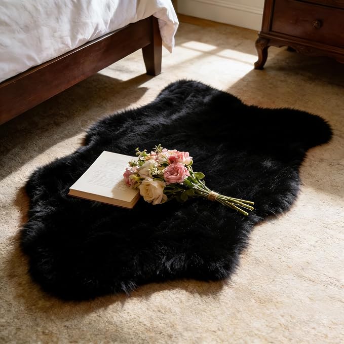 Ultra Soft Faux Fur Rug, Fluffy Shaggy 2 x 3 Ft Sheepskin Fur by TUOTPE