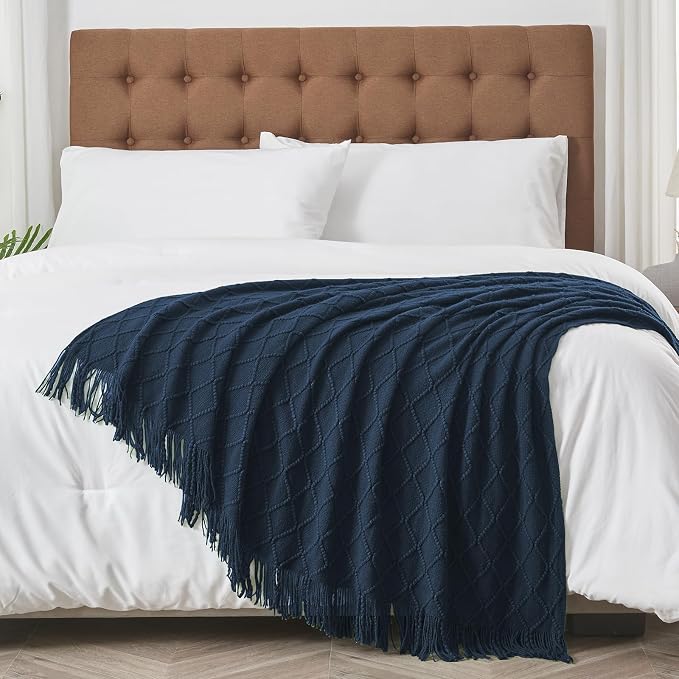 inhand Knitted Throw Blankets for Couch and Bed, Soft Cozy Knit Blanket - Image 3