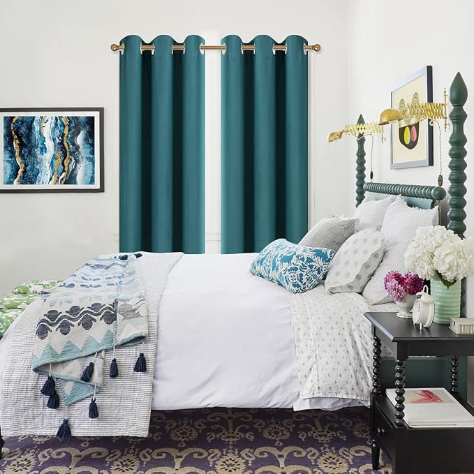 Diraysid Sea Teal Grommet Blackout Curtains - Image 5