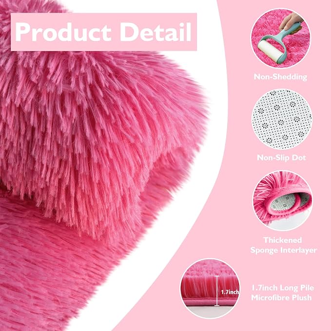 6x9 Fluffy Area Rug for Living Room, Shag Area Rugs for Bedroom, Soft Fuzzy Rug - Image 3