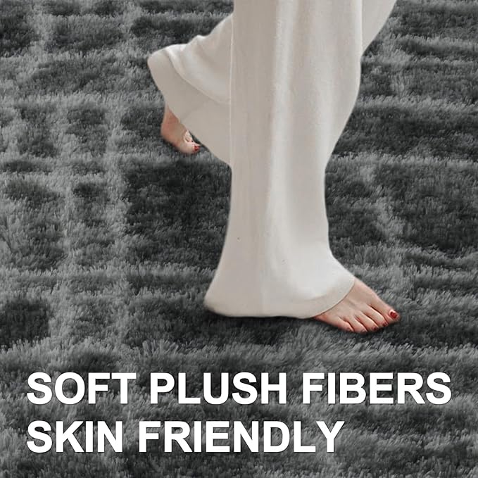 6x9 Ft Large Shag Rugs for Living Room Decor, Tie-Dyed Ultra Soft Fluffy Furry - Image 4