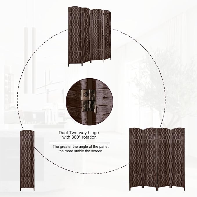 Rose Home Fashion Room Divider, 6 ft Tall Room Dividers and Folding Privacy - Image 6