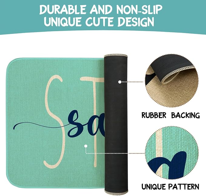 Summer Door Mat, Stay Salty Beach Ocean Indoor Outdoor Non-Slip Doormat - Image 7