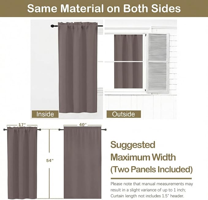 OVZME Latte Short Blackout Curtains - Image 2