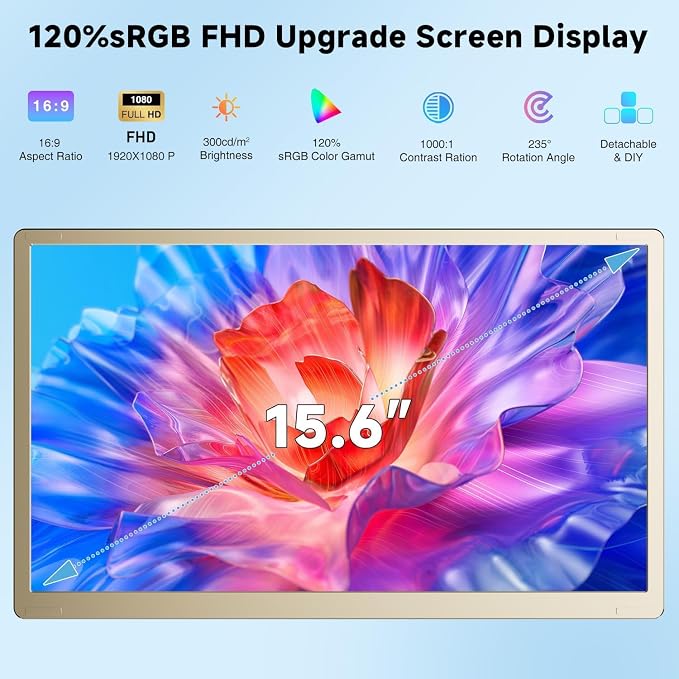 KEFEYA Laptop Screen Extender 15.6", FHD 1080P Portable Triple Monitor - Image 2