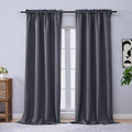 OVZME Charcoal Grey Blackout Curtains 96 Inch Length 2 Panels, Solid Thermal by OVZME