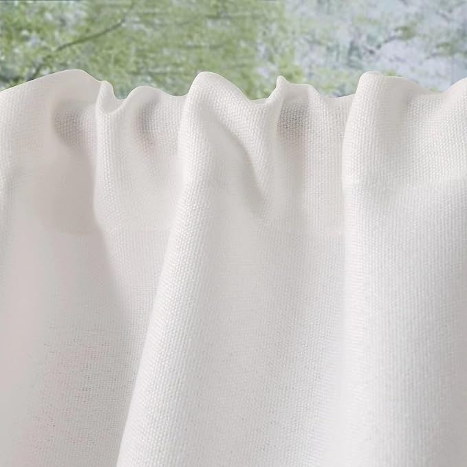 2 Pack Faux Linen Valance for Windows Kitchen Living Room Valances Rod Pocket - Image 6