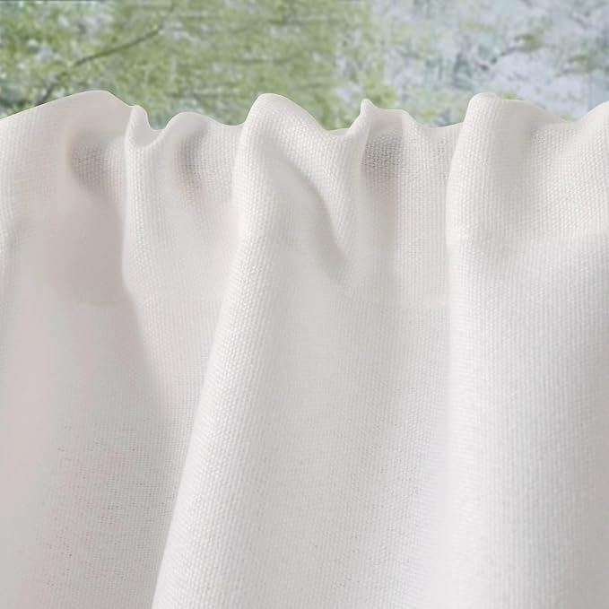 Faux Linen Valance for Windows Kitchen Living Room Valances Rod Pocket - Image 5