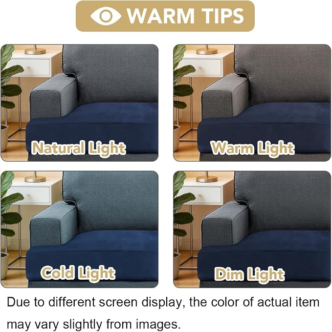 H.VERSAILTEX Stretch Velvet 3 Piece T Cushion Sofa Slipcovers Individually Sofa - Image 4