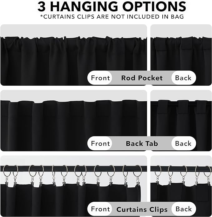 Deconovo Back Tab and Rod Pocket Blackout Curtains -, Thermal Insulated - Image 2