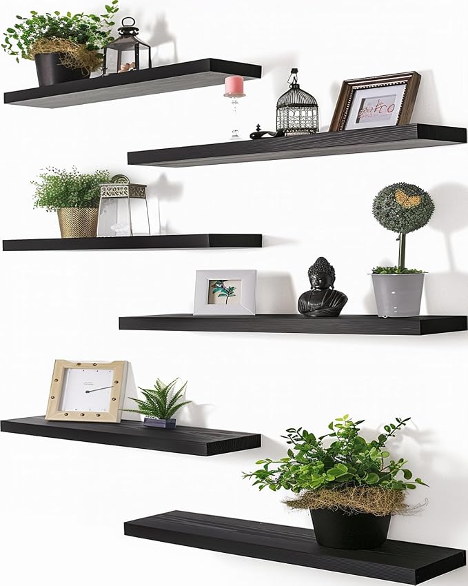 PHPH 24 Inch Wood Floating Shelves by PHPH