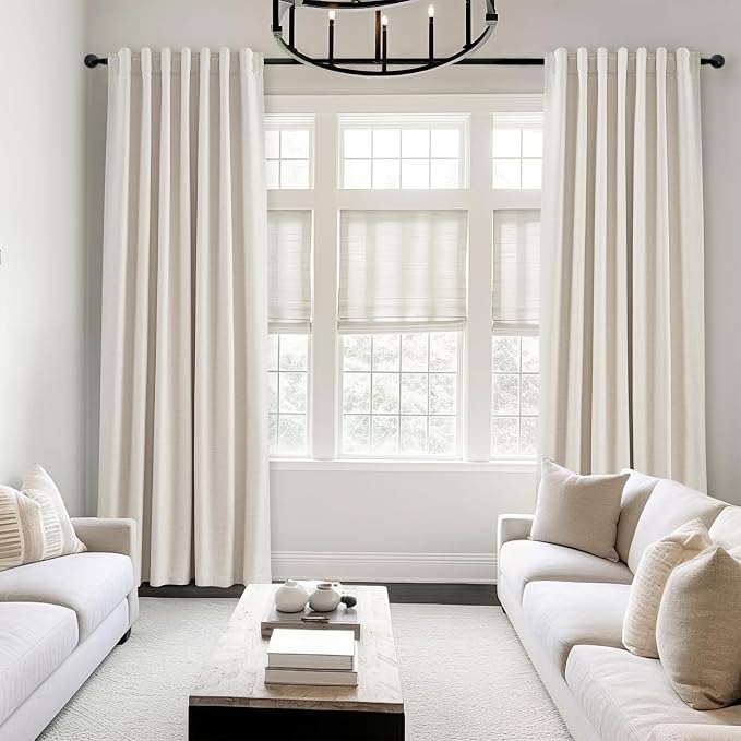 Topfinel 90 Inches Long Full Blackout Linen Curtains - Image 2