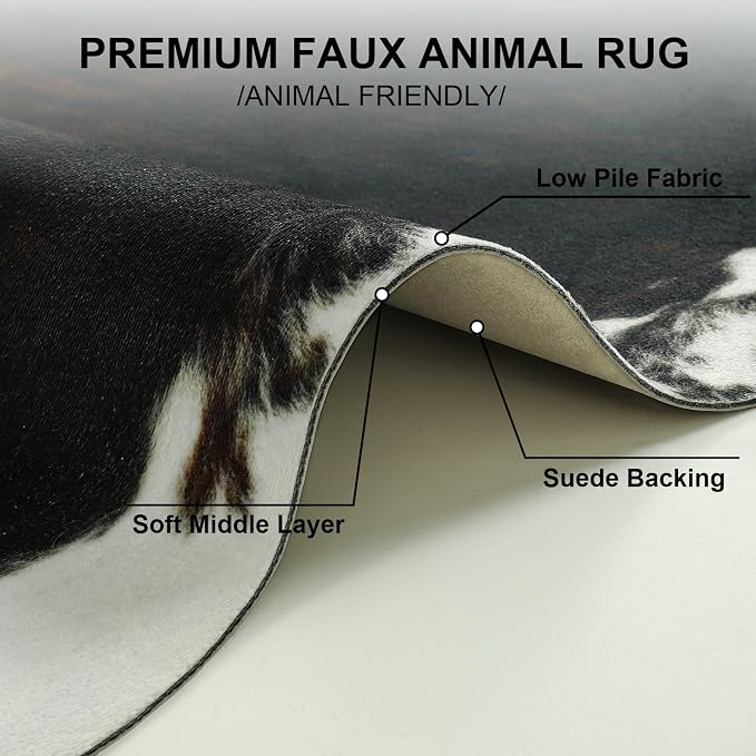 BENRON Premium Cowhide Rug, Faux Cow Hide Rugs - Image 7