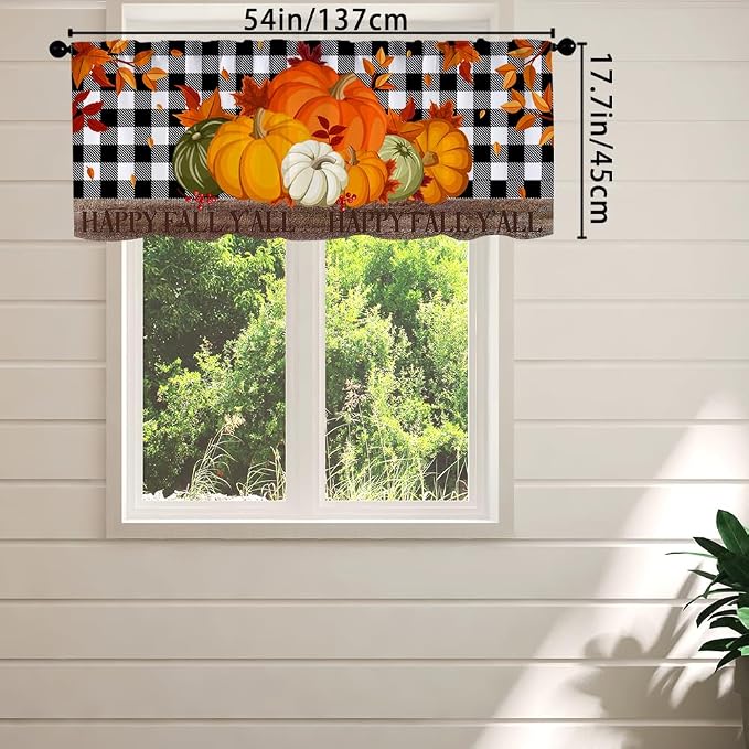 Fall Pumpkin Kitchen Curtains Thanksgiving Harvest Design - Image 5