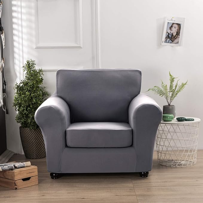 hyha Couch Covers, Chair/Sofa Covers, 2 Pieces, Armchair Slipcover, Separate - Image 8