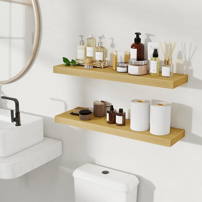 Fun Memories Rustic Wood Floating Shelves - Image 2