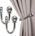 Sumnacon Set of 2 Decorative Curtain Holdbacks, Wall Mounted Aluminum Alloy by Sumnacon