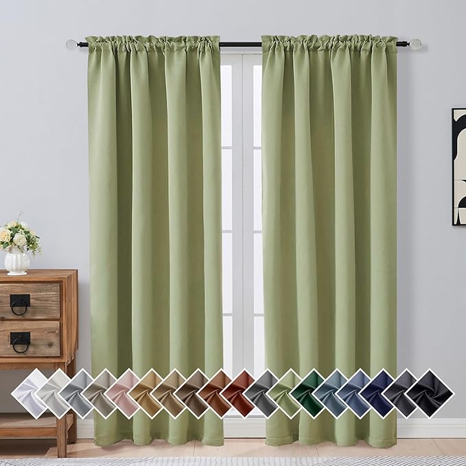 OVZME Sage Green Blackout Curtains by OVZME