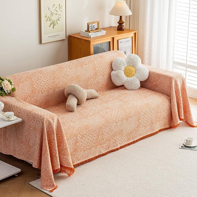 ROOMLIFE Orange Couch Cover Boho Sofa Covers by ROOMLIFE