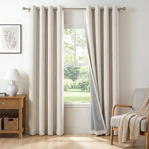 100% Blackout Shield Linen Blackout Curtains by 100BlackoutShield