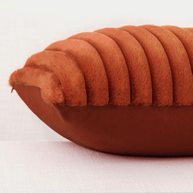 Pallene Faux Fur Plush Fall Throw Pillow Covers 20x20 Set of 2, Luxury Soft - Image 7