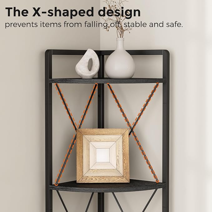 5 Tier Corner Shelf Stand, Metal Corner Shelf, Plant Stand Display Shelf - Image 5
