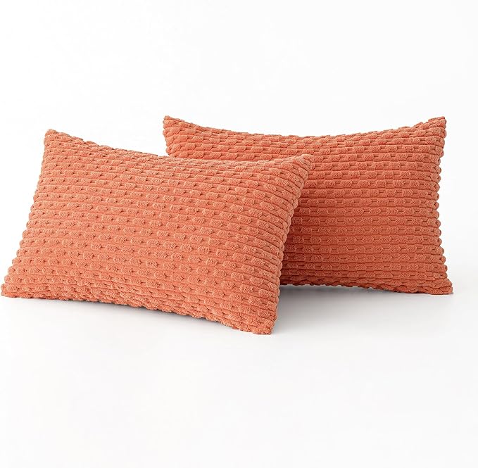 MIULEE Pack of 2 Decorative Lumbar Throw Pillow Covers 12x20 Inch Soft Boho - Image 6