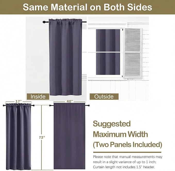 OVZME Greyish Purple Blackout Curtains - Image 2
