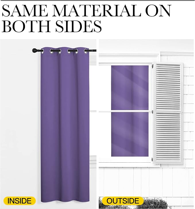 NICETOWN Lilac Purple Blackout Curtain Panels - Image 5