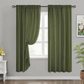 HOMEIDEAS Non-See-Through Olive Green Privacy Sheer Curtains, 52 X 72 Inches by HOMEIDEAS