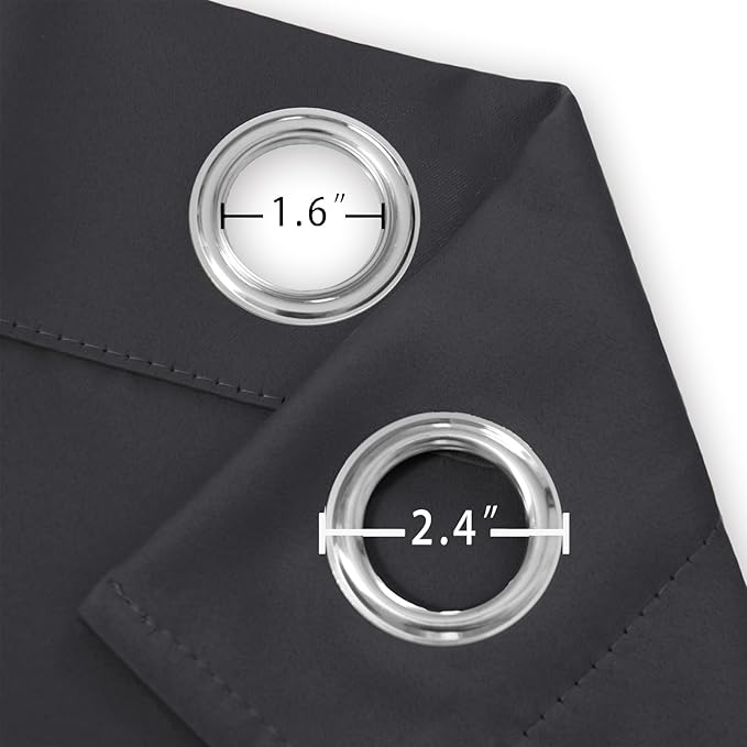 LEMOMO Dark Grey Thermal Blackout Curtains/42 x 84 Inch/Set of 2 Panels Room - Image 5