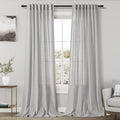 Nanspring Grey Linen Curtains 120 Inch Extra Long by Nanspring