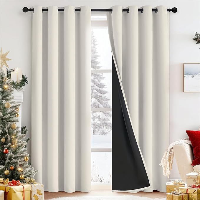 Yakamok 100% Blackout Curtains for Bedroom 84 Inch Length, Total Light Blocking by Yakamok