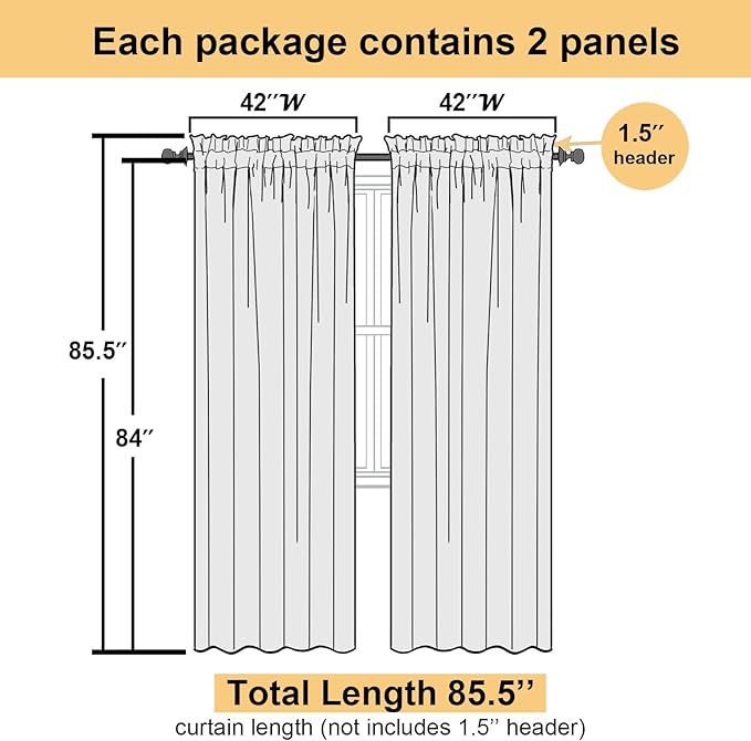 Lecloud Hunter Green Sheer Curtains 84 Inches Long 2 Panels Set, Rod Pocket - Image 4