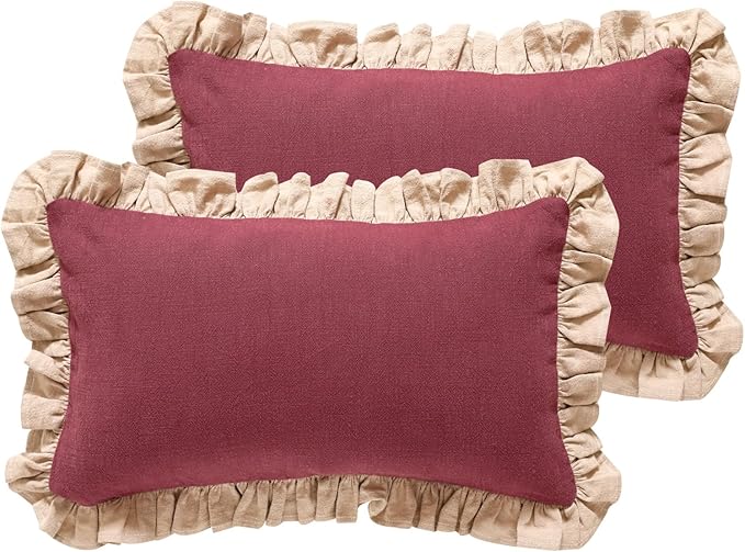 patdrea Rhodo Shabby Chic Decorative Throw Pillow Covers 12x20 Set of 2 by patdrea