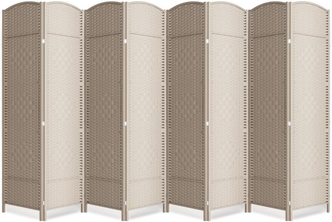 8 Panel Room Divider, 6Ft Folding Privacy Screen, Tall by cocosica