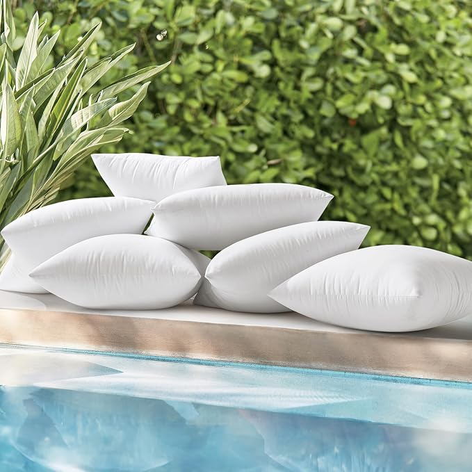 MIULEE Pack of 2 20x20 Inch Outdoor Pillow Inserts Waterproof Decorative Throw - Image 3