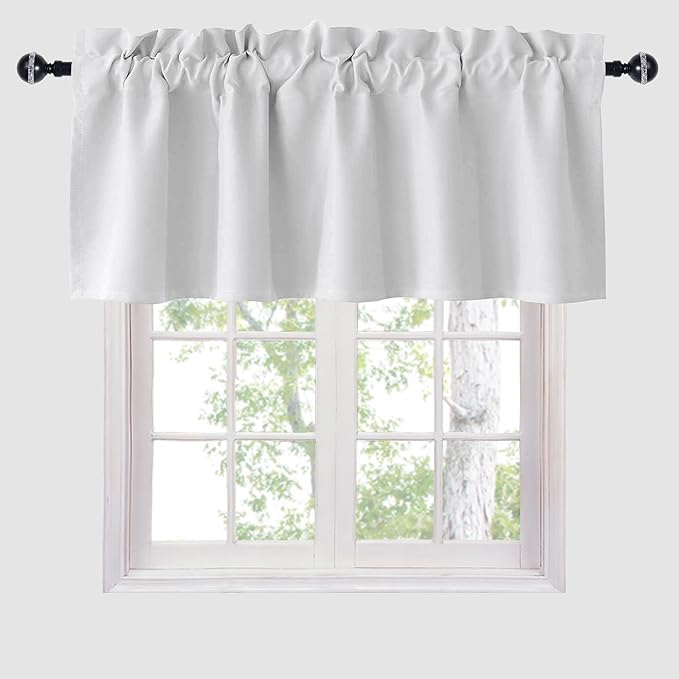 Hiasan Valance Curtains for Kitchen Rod Pocket Room Darkening Window Curtain by Hiasan