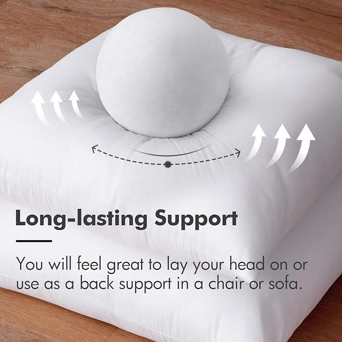 MIULEE Set of 2 Throw Pillow Inserts Premium Pillow Stuffer Square Form - Image 4